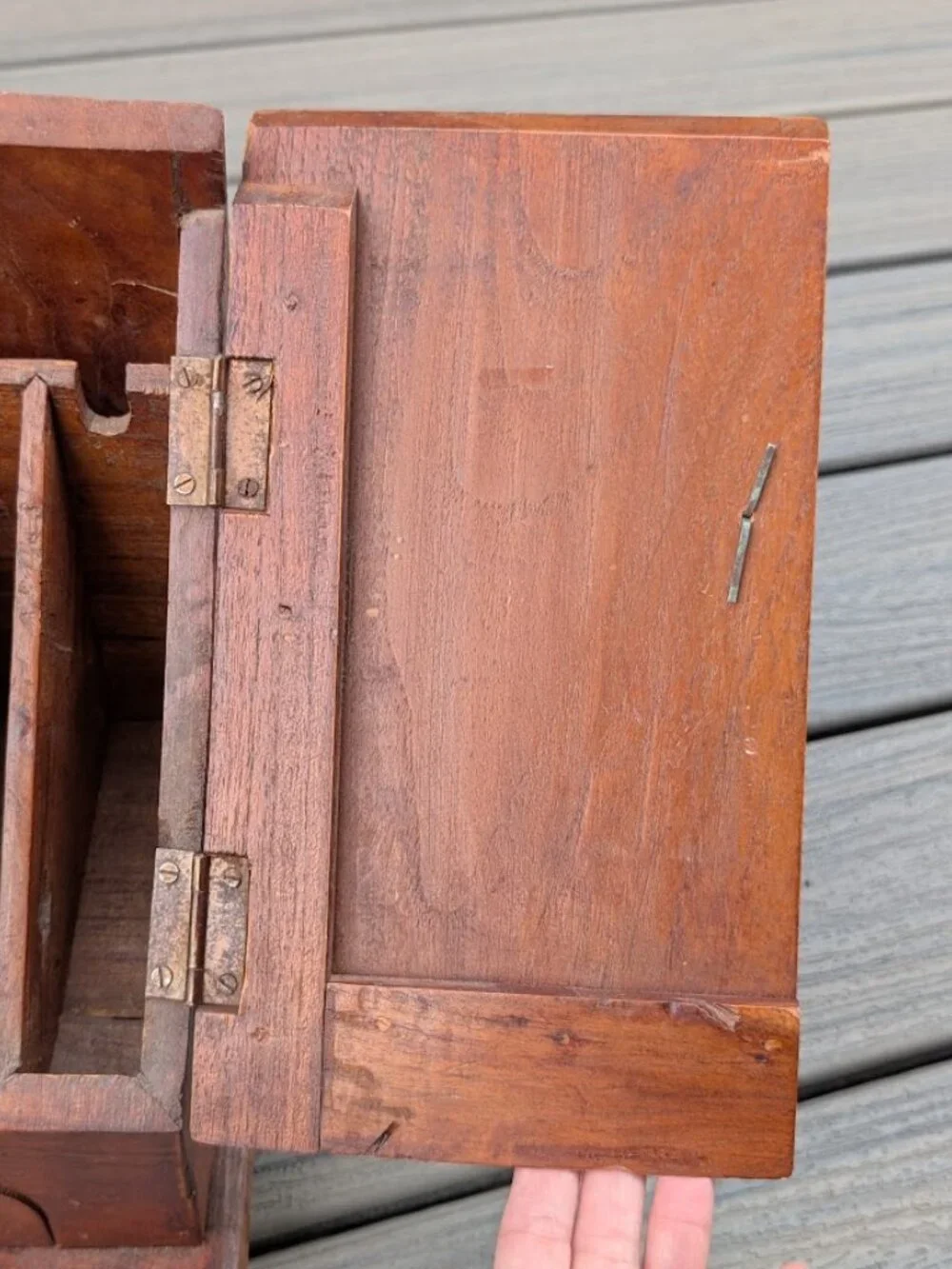 Vtg Stationery Cabinet Desk Compendium Antique letter Stationary Box w/ Drawer